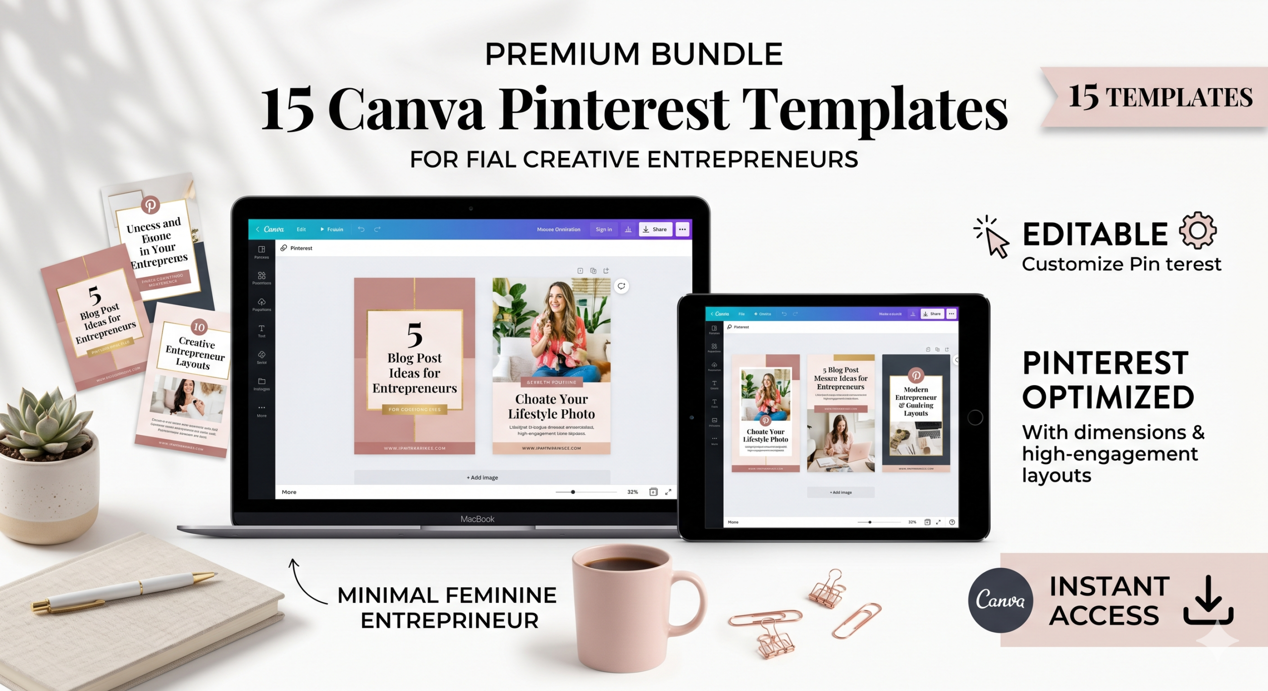 15 Pinterest Pin Templates preview